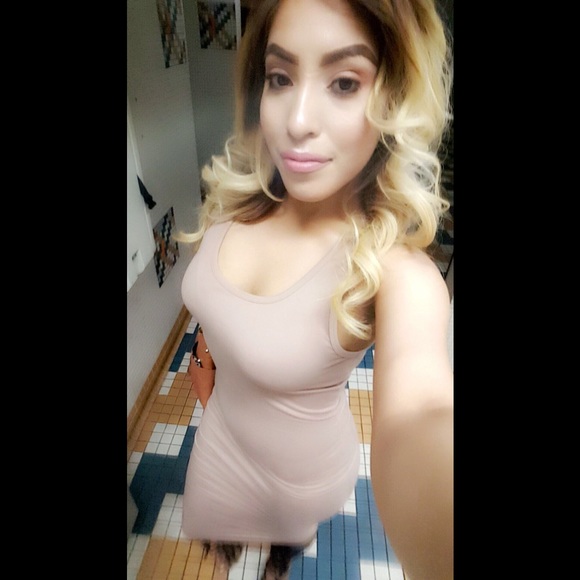 Hot Kiss Dresses & Skirts - Hot Kiss Long Nude/Tan  Sleeveless Bodycon Dress